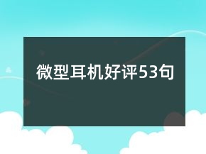微型耳機(jī)好評53句