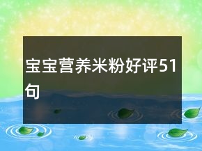 寶寶營養(yǎng)米粉好評51句