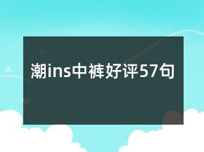 潮ins中褲好評(píng)57句