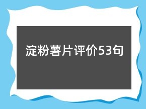 淀粉薯片評價(jià)53句