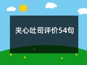 夾心吐司評價54句