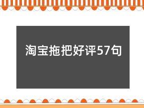 淘寶拖把好評57句
