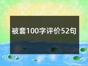 被套100字評價52句