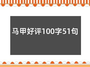 馬甲好評(píng)100字51句
