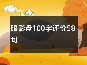 眼影盤100字評(píng)價(jià)58句