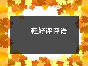 鞋好評評語