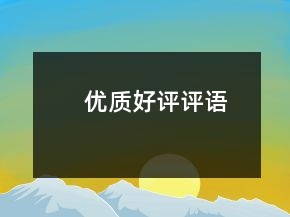 優(yōu)質(zhì)好評評語