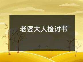老婆大人檢討書
