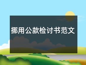 挪用公款檢討書(shū)范文