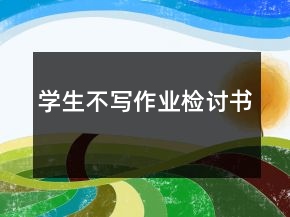 學生不寫作業(yè)檢討書