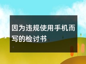 因?yàn)檫`規(guī)使用手機(jī)而寫的檢討書