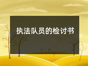 執(zhí)法隊(duì)員的檢討書