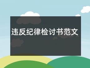 違反紀(jì)律檢討書范文