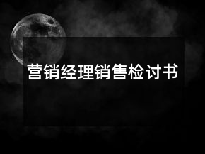 營(yíng)銷經(jīng)理銷售檢討書