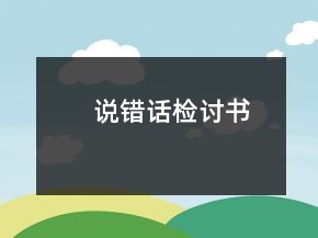 說(shuō)錯(cuò)話檢討書