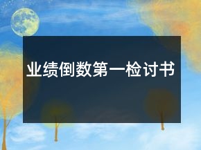 業(yè)績(jī)倒數(shù)第一檢討書(shū)