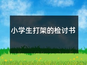 小學生打架的檢討書