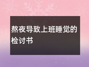 熬夜導(dǎo)致上班睡覺的檢討書