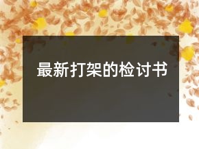 最新打架的檢討書