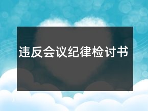 違反會議紀律檢討書