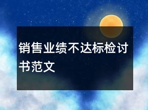銷售業(yè)績不達標檢討書范文