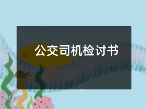 公交司機檢討書