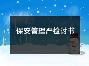 保安管理嚴(yán)檢討書