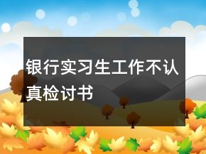 銀行實(shí)習(xí)生工作不認(rèn)真檢討書(shū)