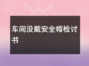 車間沒戴安全帽檢討書