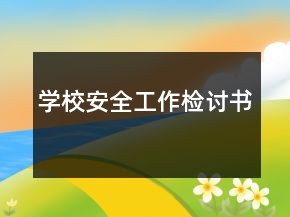 學校安全工作檢討書