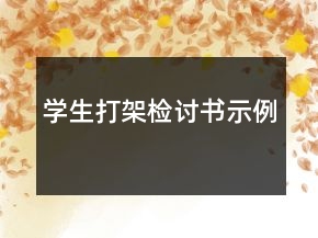 學(xué)生打架檢討書示例