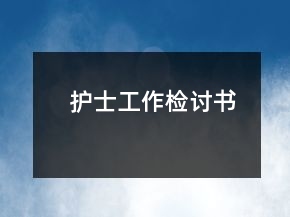 護士工作檢討書