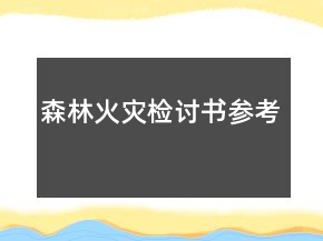 森林火災(zāi)檢討書參考