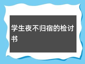 學(xué)生夜不歸宿的檢討書
