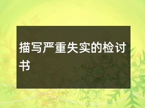 描寫嚴(yán)重失實(shí)的檢討書