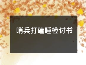 哨兵打磕睡檢討書