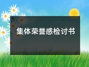 集體榮譽(yù)感檢討書(shū)