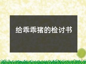 給乖乖豬的檢討書