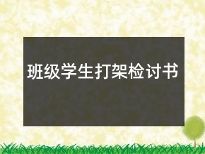 班級學(xué)生打架檢討書