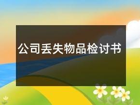 公司丟失物品檢討書(shū)