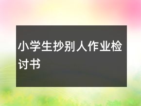 小學(xué)生抄別人作業(yè)檢討書