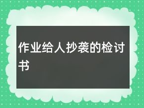 作業(yè)給人抄襲的檢討書
