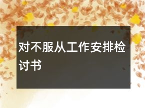 對不服從工作安排檢討書