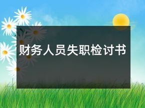 財務人員失職檢討書