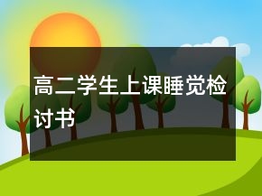 高二學生上課睡覺檢討書