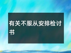 有關(guān)不服從安排檢討書