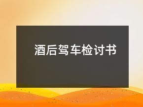 酒后駕車檢討書