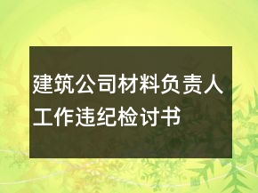 建筑公司材料負(fù)責(zé)人工作違紀(jì)檢討書(shū)