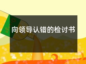 向領導認錯的檢討書
