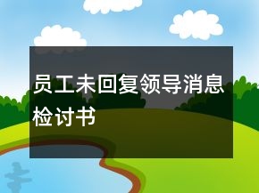 員工未回復(fù)領(lǐng)導(dǎo)消息檢討書